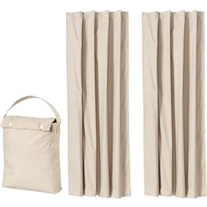 Portable Blackout Curtain Shade with Suction Cups, 50" x 78", 2-Pack, Beige