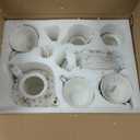 fanquare Vintage Porcelain Tea Set for Women Tea Party, Cup and Saucer Set for 6, Wedding Floral Teapot Set for Adults, Pink Rose