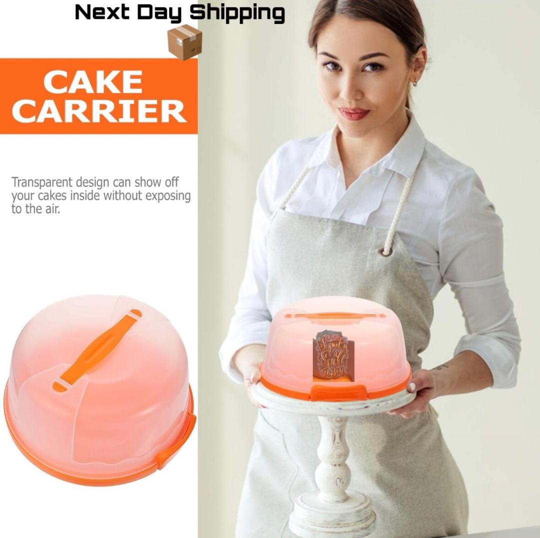 Ohuhu Cake Stand with Lid, Cake Carrier BPA-Free Cake Containers for 10 inch Cake with 2 Handles Cupcake Carrier - Plastic Cover Two Sided Base for Transport Pies Nuts Fruit Perfect Gifts