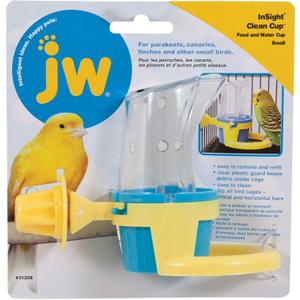 JW Pet Bird Cage Clean Cup Feeder & Water Cup Bird Accessory, Small (Assorted Colors)