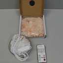 Himalayan Salt Lamp, Pink, Wooden Base, 10 Levels of Light Intensity Adjustment, USB Plug