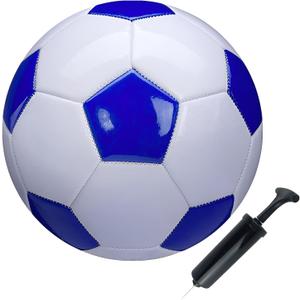 Soccer Ball Size 2 White Blue Outdoor and Indoor School Sports Activity Anti-Explosion Classic Design Suitable for Kids Toddler Boy Gift Training Practice