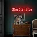 Dead Inside Neon Sign for Wall Decor,Gothic Horror Home Decor,Halloween Party Wall Decor,Gothic Lover Gifts,USB Powered With Switch-25''
