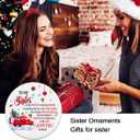 2 x Sister Christmas Ornaments 2025,Sister Ornament for Christmas Tree,Best Sister Gifts,Friends Ornaments for Women,Friendship Gift for My Sister