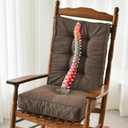 SUNROX Memory Foam Non Slip Rocking Chair Cushion, FadeShield Water Resistant Thicken Durable Tufted Pads, Set of Seat & Back Cushion with Ties for Indoor/ Outdoor Rocker, 2 Piece, Heather Chestnut