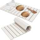 Amazon.com: Extral Large Stone Dish Drying Mats for Kitchen Counter, 28"(L)16"(W) Quick Dry Dish Drying Mat, Collapsible Eco-Friendly Absorbent Diatomaceous Earth Mat for Dishes Cups, Match Any Countertop: Home & Kitchen