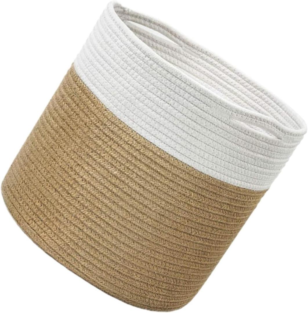 Woven Flower Basket Rattan Plant Hanger Indoor Decorative Storage Basket (20X20CM, Assorted Color)