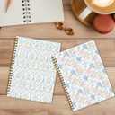 2 x 2 Pcs Floral Spiral Notebook, Cute Coquette Preppy Spiral Notebook for Women Friends Girls, 160 Pages Trendy Hardcover Journaling Notebooks for Business Writing Travel Home Office Aesthetic Notebooks