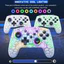 Gammeefy Switch Controller, Wireless Switch Pro Controller for Nintendo Switch/Lite/OLED, 9 Color Adjustable LED Switch Remote Compatible with PC/Android/IOS with Programmable Function (White)