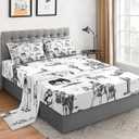 3 Pieces Twin Size Bed Sheet Sets with Pillowcases, Cowboy Farm Horse Soft Microfiber Bedding for Kids and Adults, Flat, Fitted Sheet for Bedroom Bed Decor