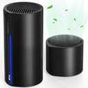 Afloia Air Purifier with Humidifier Combo, 2 in 1 3-Stage Filters for Bedroom Pets Hair Smoker Odors, Evaporative Humidifier, Auto Shut Off, Quiet Air Cleaner with Seven Color Light, Black