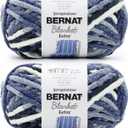 Bernat Blanket Extra Faded Blues Yarn - 2 Pack of 300g/10.5oz - Polyester - 97 Yards - Knitting/Crochet