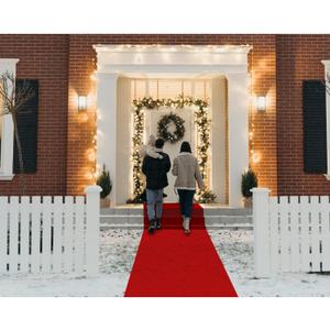 EZLucky Red Carpet Runner for Party, 2.6X15 ft, 130 GSM Felt Non-Woven Fabric, Hollywood Red Carpet for Event, Aisle Runner for Wedding Ceremony, Movie Theme Party Decorations, Red Runway Rug for Prom