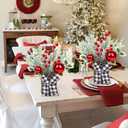 XJar Small Christmas Tree, Tabletop Artificial Mini Christmas Tree, 9 Inch Artificial Small Potted for Christmas, Suitable for Family Gathering, Indoor Fireplace Christmas Decoration