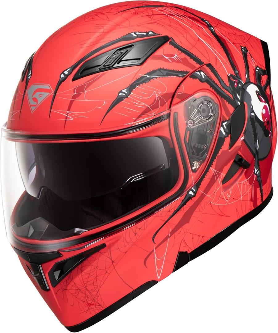 KYPARA Motorcycle Dual Visor Flip up Modular Full Face Helmet with DOT Certification of Impressionism (Large) KYPARA Motorcycle Dual Visor Flip up Modular Full Face Helmet with DOT Certification of Impressionism (Large)
