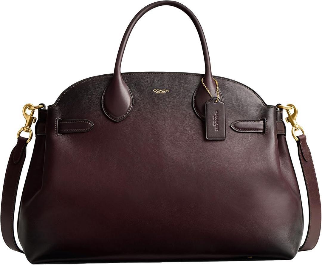 COACH Women's Suede Soft Empire Carryall 40 Tote (Merlot)