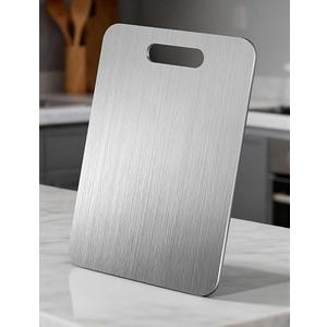Katuchef Titanium Cutting Board - Upgraded 100% Pure Titanium Cutting Boards for Kitchen Non Toxic, Double-Grade Hygiene Durable Non Moldy Dishwasher Safe Metal Board Gift (2PC 12 * 18 Inch)