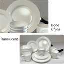 Bone China 20 Piece Dinnerware Set, Service for 4, White, Microwave Safe, Dishwasher Safe,Chip Resistant, Translucent, Elegant giftware, Dish set, For, Essential Home, Everyday Living, Kitchen Set