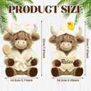 2 Pcs Bathroom Highland Cow Decor Statues - Faux Fur Animal Figurines, Farmhouse Bathroom Shelf Countertop Decor, Scottish Cattle Themed Gifts for Home Spa Housewarming & Birthday