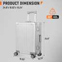 UrbanExplorer All Aluminum Carry On Luggage 22x14x9 Airline Approved Heavy Duty Hard Shell Suitcases Zipperless Suitcase with TSA Lock, Sliver, 20 Inch