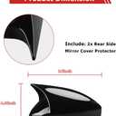 Rear Side Mirror Cover Protector Compatible for Honda Civic 2022 2023 2024 2025 2026 W/O Light Rearview Mirror Cover for 11th Gen Civic Accessories Exterior Decoration