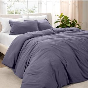Bare Home Microfiber Duvet Cover Set - Ultra Soft Washed Microfiber - Twin/Twin Extra Long - Linen-Like Look - Easy Care - Breathable Fabric - Our Softest Duvet Cover Set (Twin/Twin XL, Dusty Purple) (10 - Dusty Purple (No Comforter))