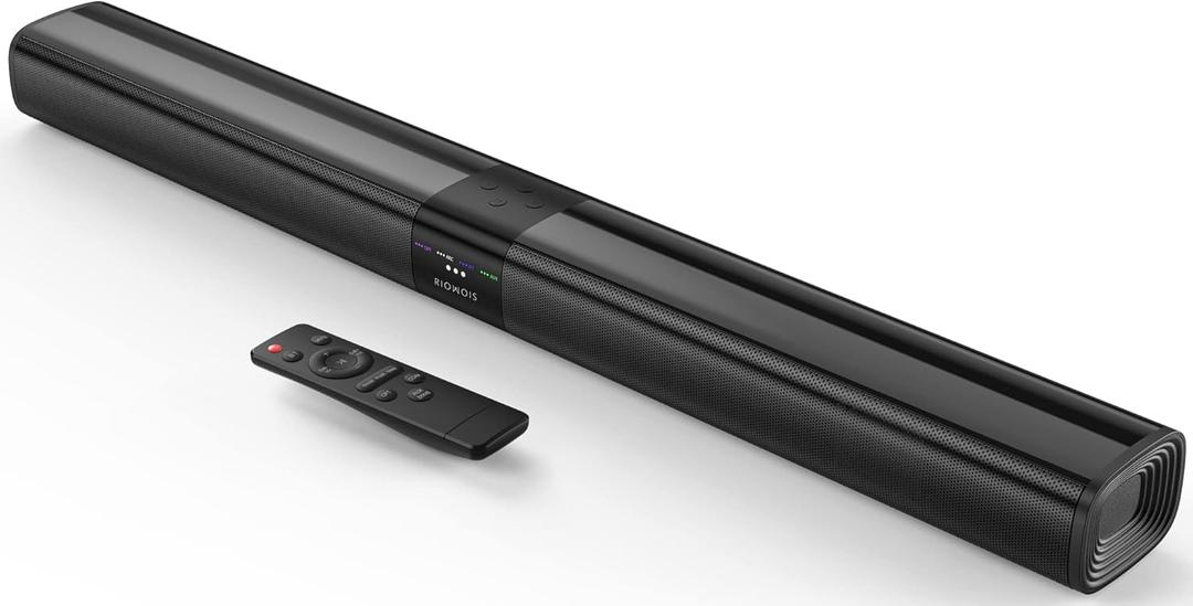 Sound Bars for Smart TV, 31-in Bluetooth TV Soundbar Speakers with HDMI-ARC, Optical AUX Connection, Crisp Sound and Easy Setup, Detachable Surround Sound System for TV, PC, Projector.