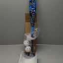 Grand Slam Set- Graffiti Plastic Bat, 3 Balls, 4 Throw Down (Blue)