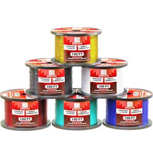 12 Gauge Wire Combo 6 Pack (600ft Total) 100ft Per Roll, 12V Low Voltage Automotive and Electrical Cable, Copper Clad Aluminum (CCA) 12 Gauge Wire Combo 6 Pack (600ft Total) 100ft Per Roll, 12V Low Voltage Automotive and Electrical Cable, Copper Clad Aluminum (CCA)