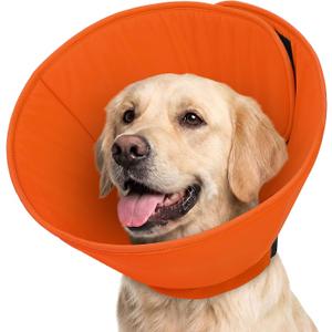 AOFITEE Large Dog Cone, Soft Dog Cone Collar to Stop Licking with Buckles (Red)