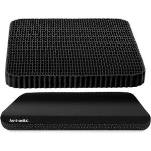 Gel Seat Cushion for Long Sitting, Soft and Breathable, Thick Gel Seat Cushion for Back, Sciatica, Hip, Tailbone Pain Relief, Used for The Office, Wheelchair, Car, Recliner, Stadium, Kayak.(Black)