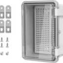 ABS Plastic Dustproof Waterproof IP65 Junction Box Hinged Shell Universal Electrical Project Enclosure Gray, with PC Transparent Clear Cover 5.9 x 3.9 x 2.8inch(150 x100 x70mm)
