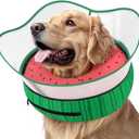 Supet Raised Inflatable Dog Cone Collar to Stop Licking, Soft Dog Cone Alternative After Surgery, Pet Neck Donut Collar for Dogs L