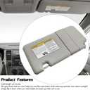 Passenger Side Sun Visor 96400-EL31A Fit for Nissan Versa 2007-2012 Front Right Side Sun Protection Shade Gray