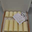 Daord Rechargeable LED Pillar Candles Flameless Flickering Candle Lights with Remote&Timer Set of 9 (D2 x H4/5.5/6.5") Classical Roman Column for Halloween Xmas Home Decor(9PCS,Rechargeable)