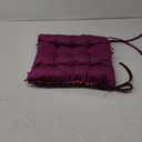 vctops Velvet Soft Square Chair Pad with Ties Cute Gradient Pom Pom Indoor Dining Chairs Cushion (Purple, 16" x 16")