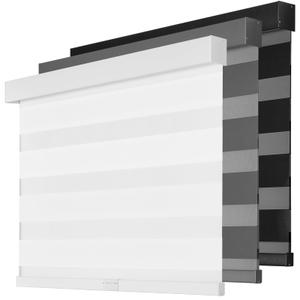 UKFGXWER Cordless Zebra Blinds for Indoor Windows,54" W x 72" H,White
