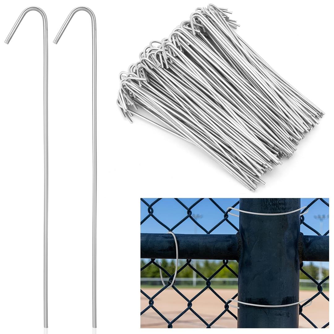 MorningRo 200 Pcs 8-1/4" Chain Link Fence Wire Ties 9 Gauge Heavy Duty Aluminum Ties Hook for Chain Link Fence, Posts, Rails, Dog Kennel Repair