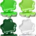 Havawish 60 Pcs Paper Plates Shamrock Shaped Disposable Plates Gradient Green White Lucky Clover Dinner Plates 9 x 9 Inch for Party Supplies Table Decorations