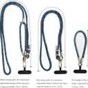 5 x Cell Phone Lanyard 2 Pcs-1 Pcs Adjustable Neck Strap,1 Pcs Wrist Strap, 5 Pcs Pads,Multifunctional Crossbody Rope Bag (Blue)