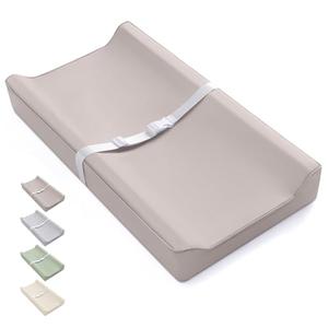 Blissful Diary Vegan Leather Baby Changing Pad with Waterproof & Wipe-Clean PU Cover, Standard Size Cozy Diaper Changing Pad for Dresser and Table, Standard Taupe