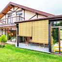 Bamboo Roll Up Shades 2 Pack, Reed Roller Blinds 47" W x 71" H, Natural Light Filtering Window Blinds for Indoor Outdoor Patio Porch Garden