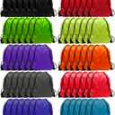 GoodtoU Drawstring Bags Bulk 60 Pack, Nylon Drawstring Backpack Cinch Bags for Kids & Adults, Lightweight String Backpacks for Gym School Travel Party Favors Goodie Bags, 15.5 x 13.5 in, 10 Colors