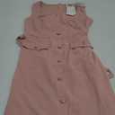 GRACE KARIN 2025 Women's Buttons Belted Square Neck Business Work Dress Sleeveless Bodycon Midi Dress (Large, Pink)