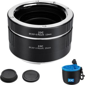 JJC EF EF-S Mount Auto Focus Macro Extension Tube Set for Canon Rebel T8i T7i T6s T6i T5i T7 T6 SL3 SL2 EOS 90D 80D 77D 70D 60D 6D Mark II 5D Mark IV III 7D Mark II & More EF/EF-S Mount Camera & Lens