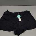 Beautikini Period Swimwear Menstrual Leakproof Swim Shorts Quick Dry 3" High Waist Bathing Suit Bottoms for Teen Girls Women (Large, Black)