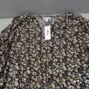 The Drop Womens @Caralynmirand Ruffle-Neck Tiered Mini Dress (2X, Black Floral Print)