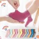 Baby Toddler Girls Socks Grip Ruffle Non Slip Girls Cotton 12 Pack Socks for Kids Cute Ankle 6M-7Years (Frilly Rainbow)