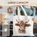 Canvas Tote Bag Aesthetic,Zoon Cow Dog Cat Tote Bag,Gifts for Women Canvas Tote Bags