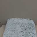 TECHMILLY Soft Fluffy Chenille Bathroom Rugs, Non Slip Absorbent Bath Mats for Bathroom, Washable and Quick Dry, Light Blue, 20" x 47"